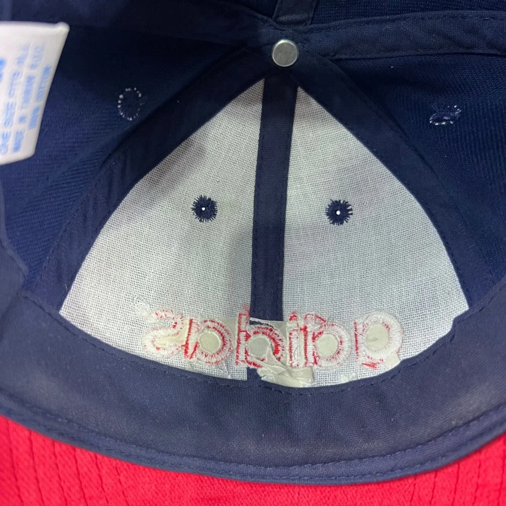 Vintage‎ Adidas America Snapback Hat Blue Red Brim Two Tone 90s Cap OSFM
